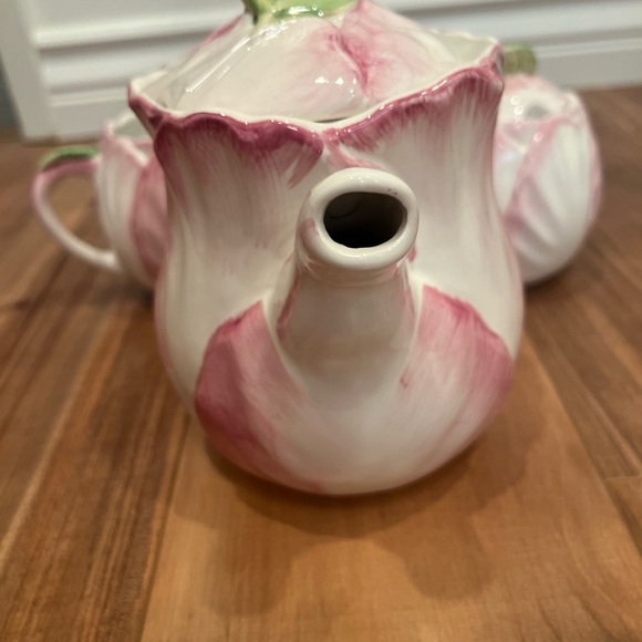 Easter Pink Spring Blossom Teapot Cream and Sugar Bombay Co. 1992 - Picture 10 of 11